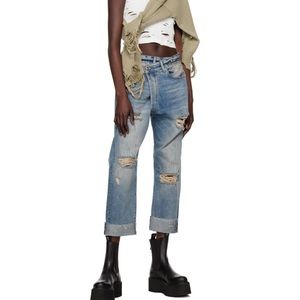 R13 crossover jeans with rips